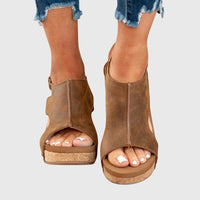Franziska | Women's Open Toe Slingback Wedge Sandals