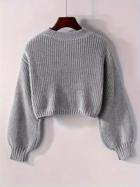 Magdalena | Women's Winter Cropped Ribbed Knit Sweater
