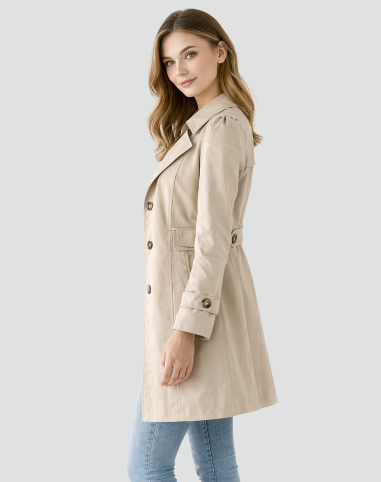 CELESTE | TAILORED BUTTON TRENCH COAT