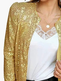 Full Size Sequin Long Sleeve Jacket