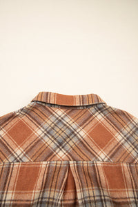Plaid Flap Pocket Buttoned Shacket