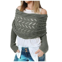 Multifunctional Scarf with Sleeves Shrugs for Women Scarf Sweater Wrap with Sleeves Men's Size:One Size