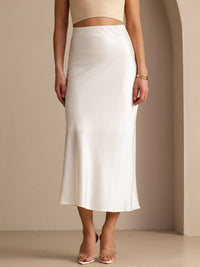 19Momme Silk High Waist Elegant Maxi Skirt