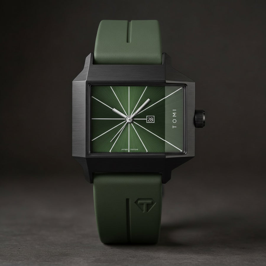 Bauhaus Modern, 39mm in Forest Green