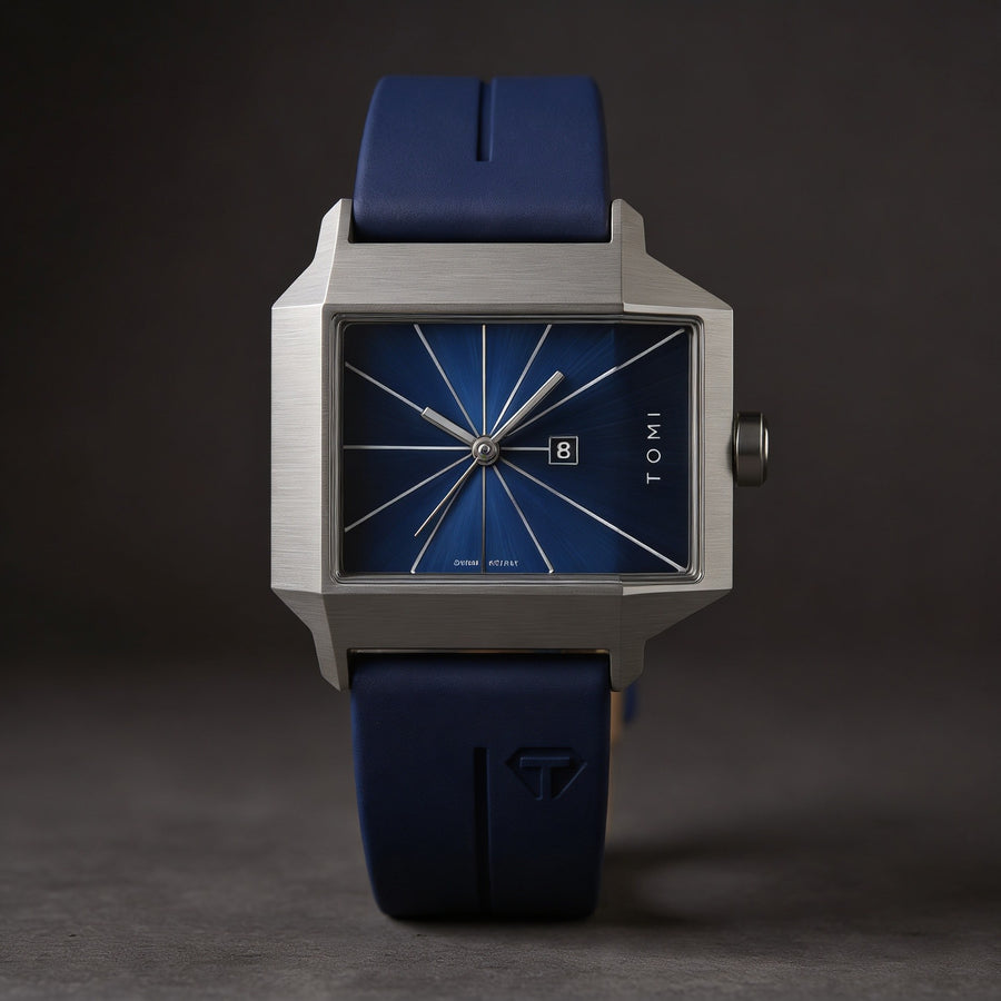 Bauhaus Modern, 39mm in Royal Blue