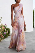 Margovil Sleeveless High Waist Floral Print Maxi Dress