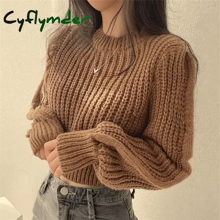 FALL OUTFIT Loose Vintage Harajuku Lantern Long Sleeve Women Sweater Korean Autumn Knit