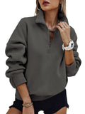 Womens Half Zip Oversized Sweatshirts Fleece Hoodies Trendy Long Sleeve Pullover Tops Y2k