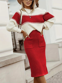 Margot Two-Tone Ribbed Knit Set