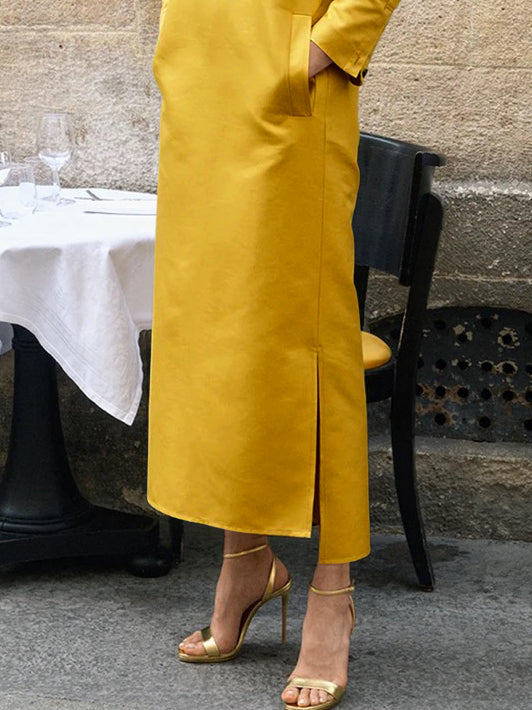 Margot Stand Collar Midi Dress
