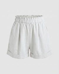 Beatrice Casual Linen Shorts in White