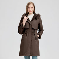 Beatrice Elegant Parka in Brown