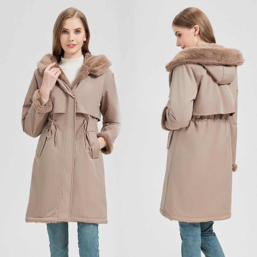 Beatrice Elegant Parka in Khaki
