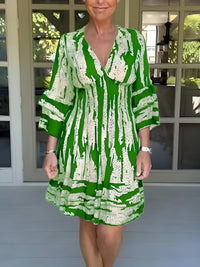 Beatrice Flowing and Elegant Summer Dress in Green