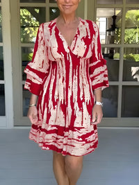 Beatrice Flowing and Elegant Summer Dress in Red