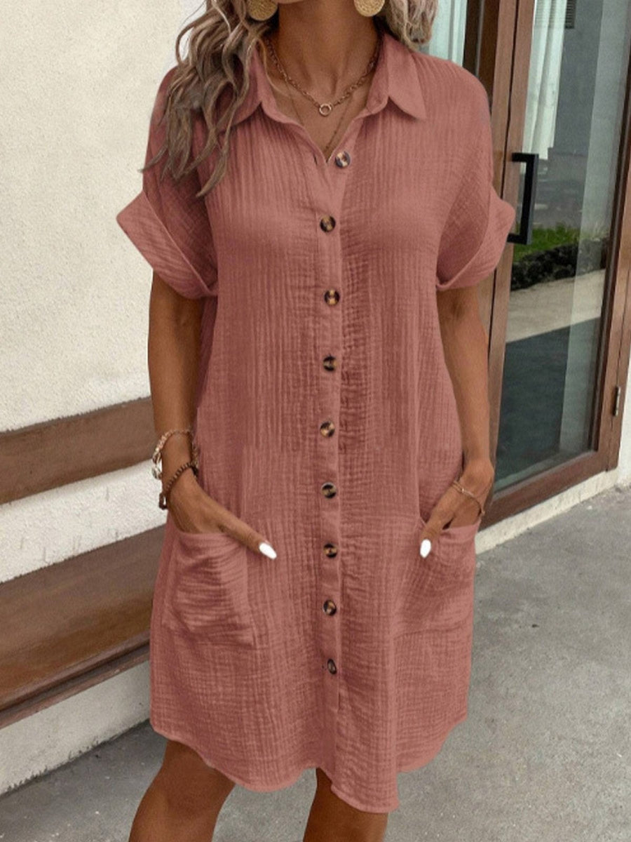 Beatrice - Stylish Polo Dress in Red