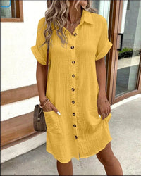 Beatrice - Stylish Polo Dress in Yellow