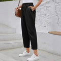 Beatrice Trousers with Elastic Waist and Pockets