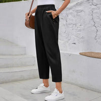 Beatrice Trousers with Elastic Waist and Pockets