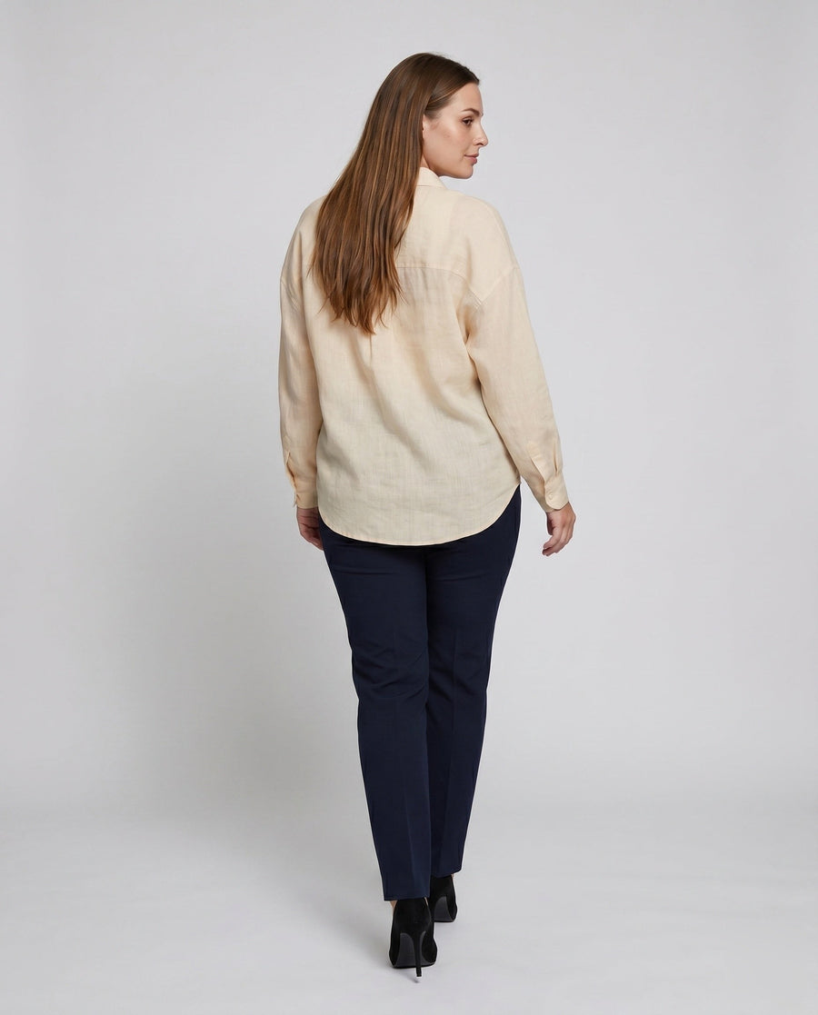 Beatrix Elegant Linen Blouse with Button Front
