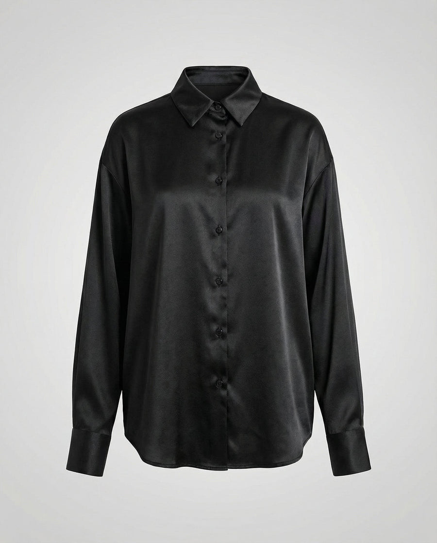 Beatrix Elegant Silk Blouse in Black