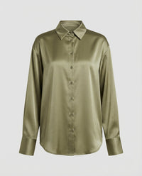 Beatrix Elegant Silk Blouse in Green