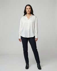 Beatrix Elegant Silk Blouse in White