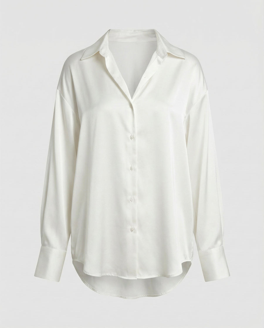 Beatrix Elegant Silk Blouse in White