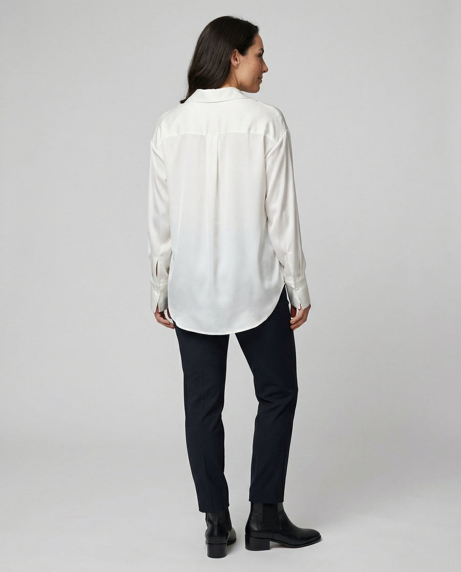 Beatrix Elegant Silk Blouse in White