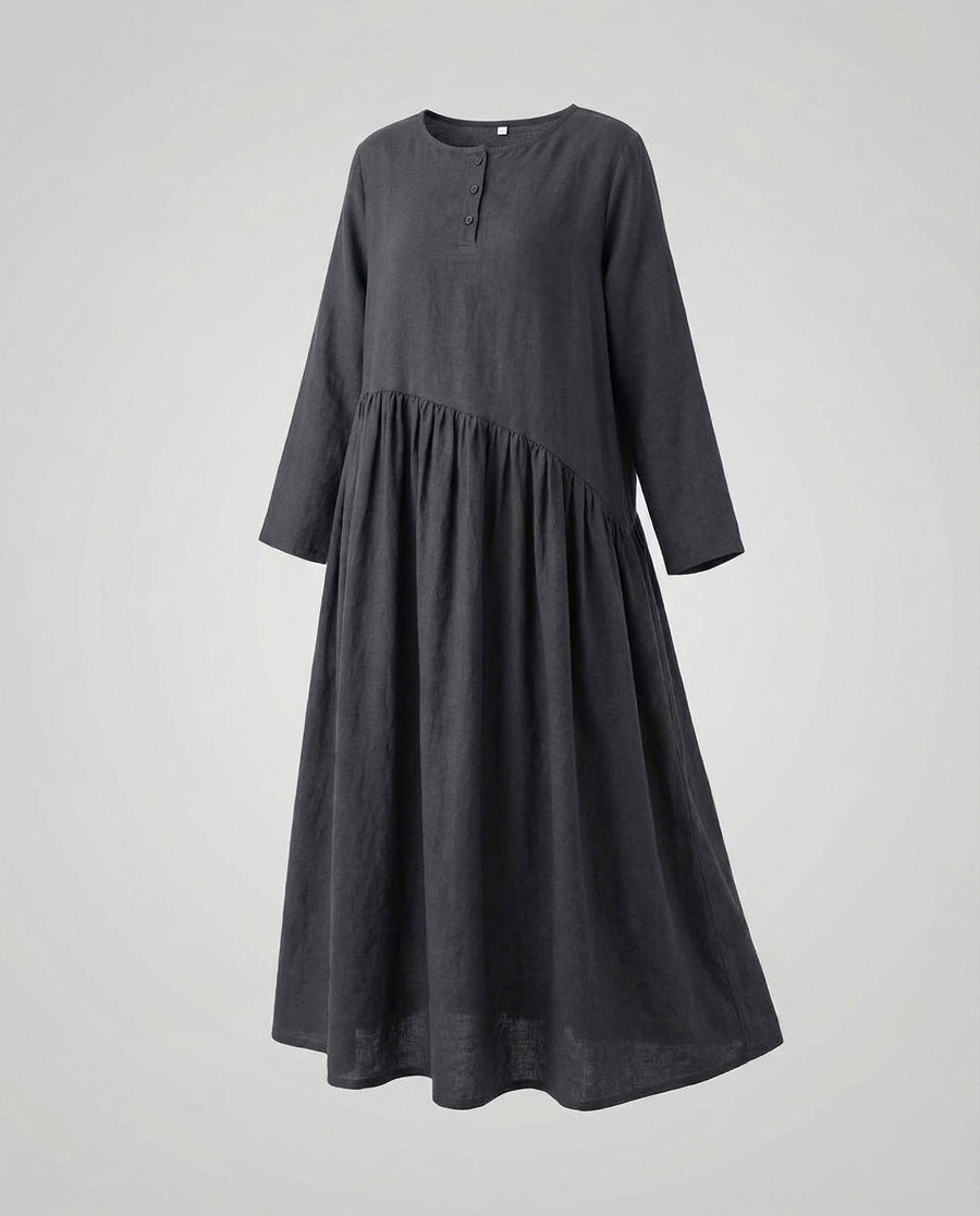Beatrix Linen Dress in Black