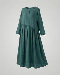 Beatrix Linen Dress in Green