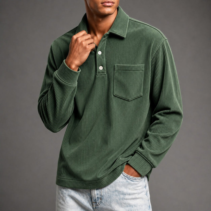Bedford Corduroy Pullover in Forest Green