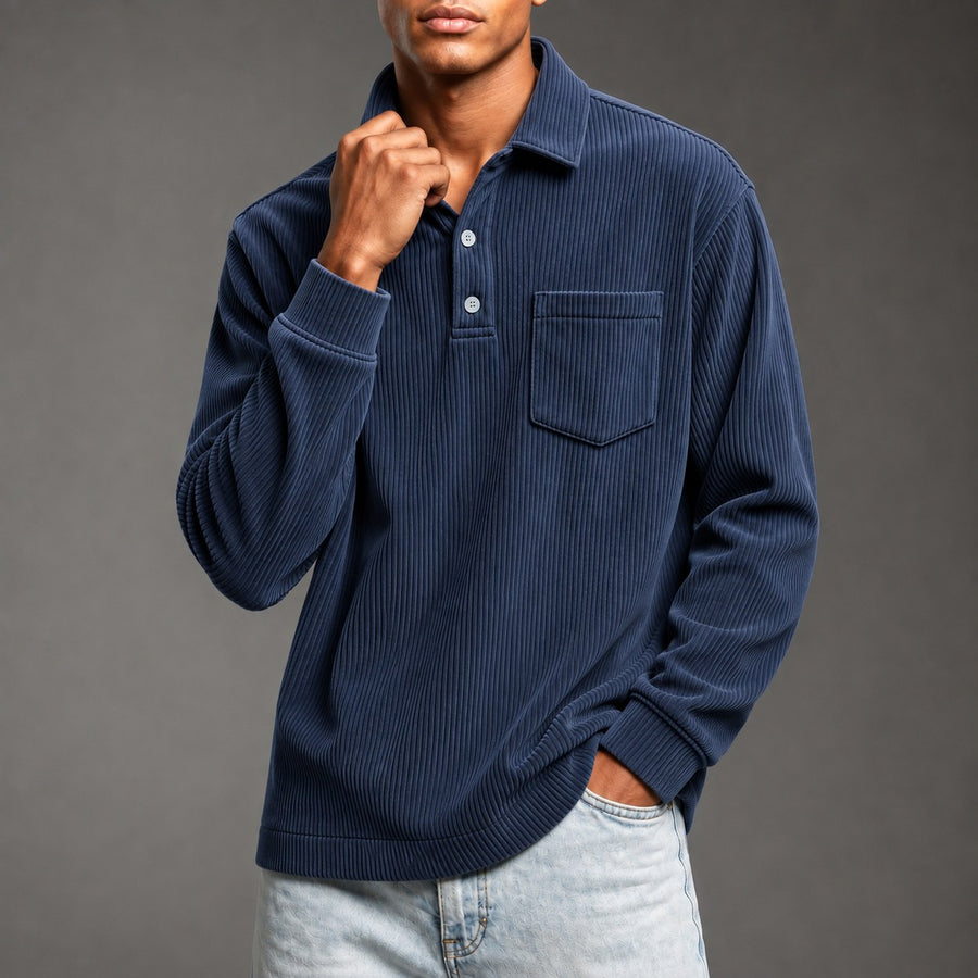 Bedford Corduroy Pullover in Navy Blue