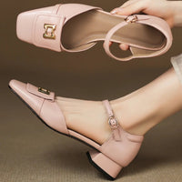 Bella Block Heel Pump in Rose Pink