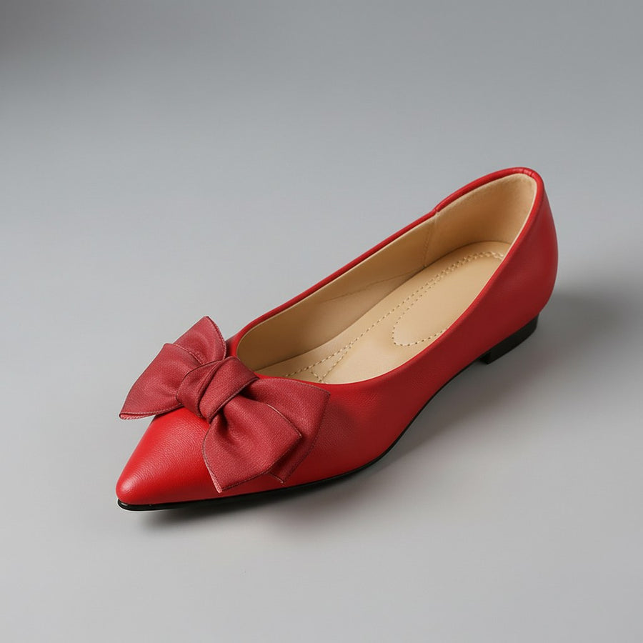 Bella Bow Flats in Crimson