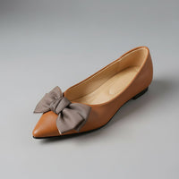 Bella Bow Flats in Sienna Brown