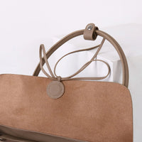 Bella Bow Leather Handbag in Beige