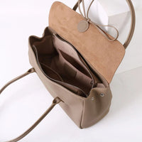 Bella Bow Leather Handbag in Beige