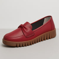Bella Bow-tie Leather Loafer in Cabernet