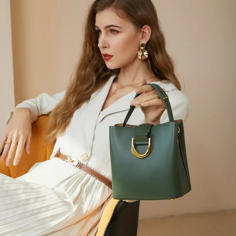 Bella Bucket Tote in Emerald