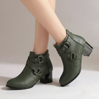 Bella Buckle Ankle Boot in Emerald