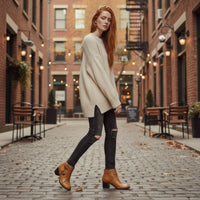 Bella Buckle Ankle Boot in Sienna Brown