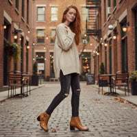 Bella Buckle Ankle Boot in Sienna Brown