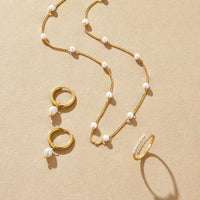 Larkspur – Classic Pearl Hoop Earrings