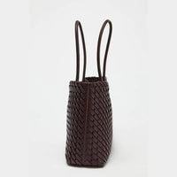 Bella Handwoven Tote in Espresso Brown