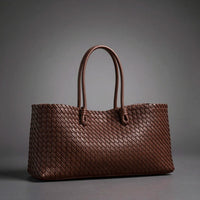 Bella Handwoven Tote in Espresso Brown