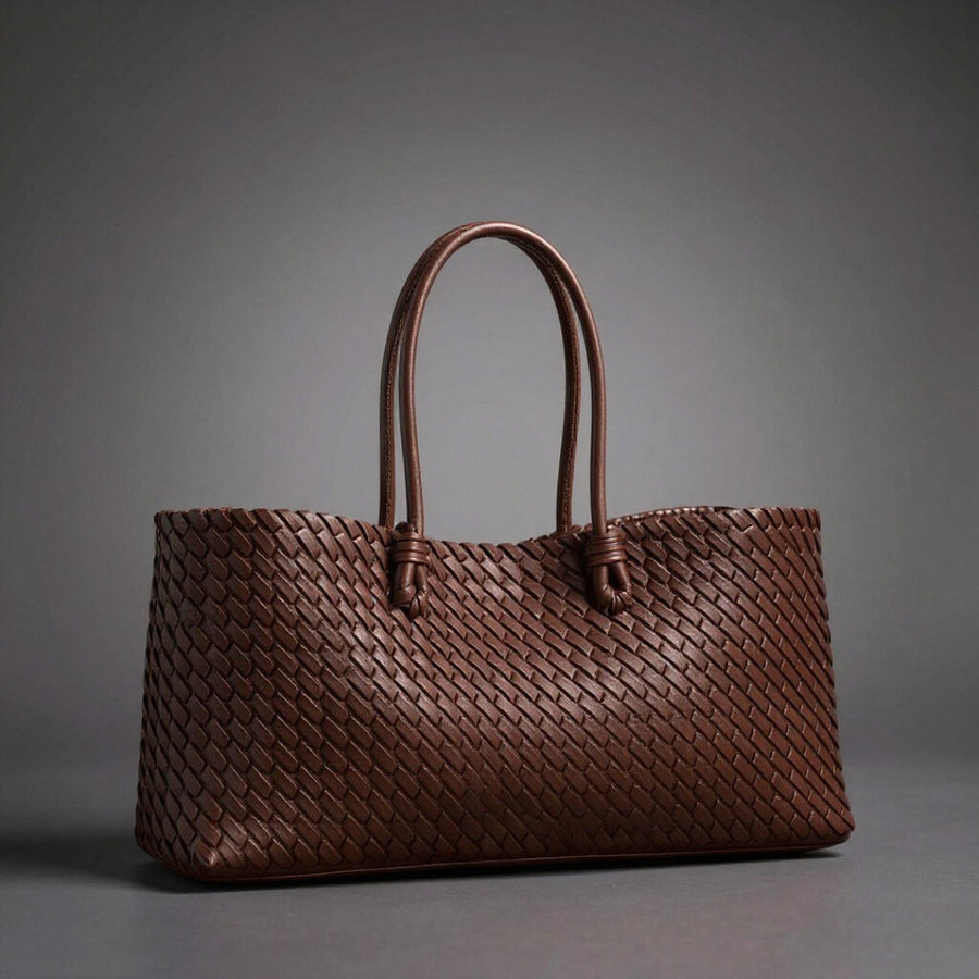 Bella Handwoven Tote in Espresso Brown