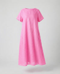 Bellamy Linen Blend Midi Dress in Pink