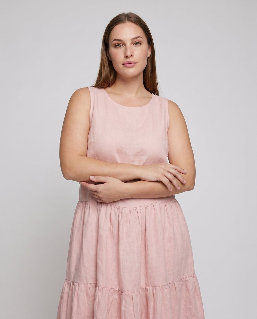 Bellamy Linen Dress with Ruffles
