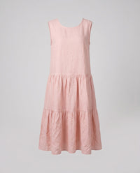 Bellamy Linen Dress with Ruffles in Pink